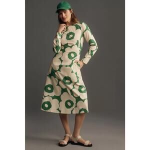 nwt ANTHROPOLOGIE x MARIMEKKO sz S Katse Unikko Midi in green